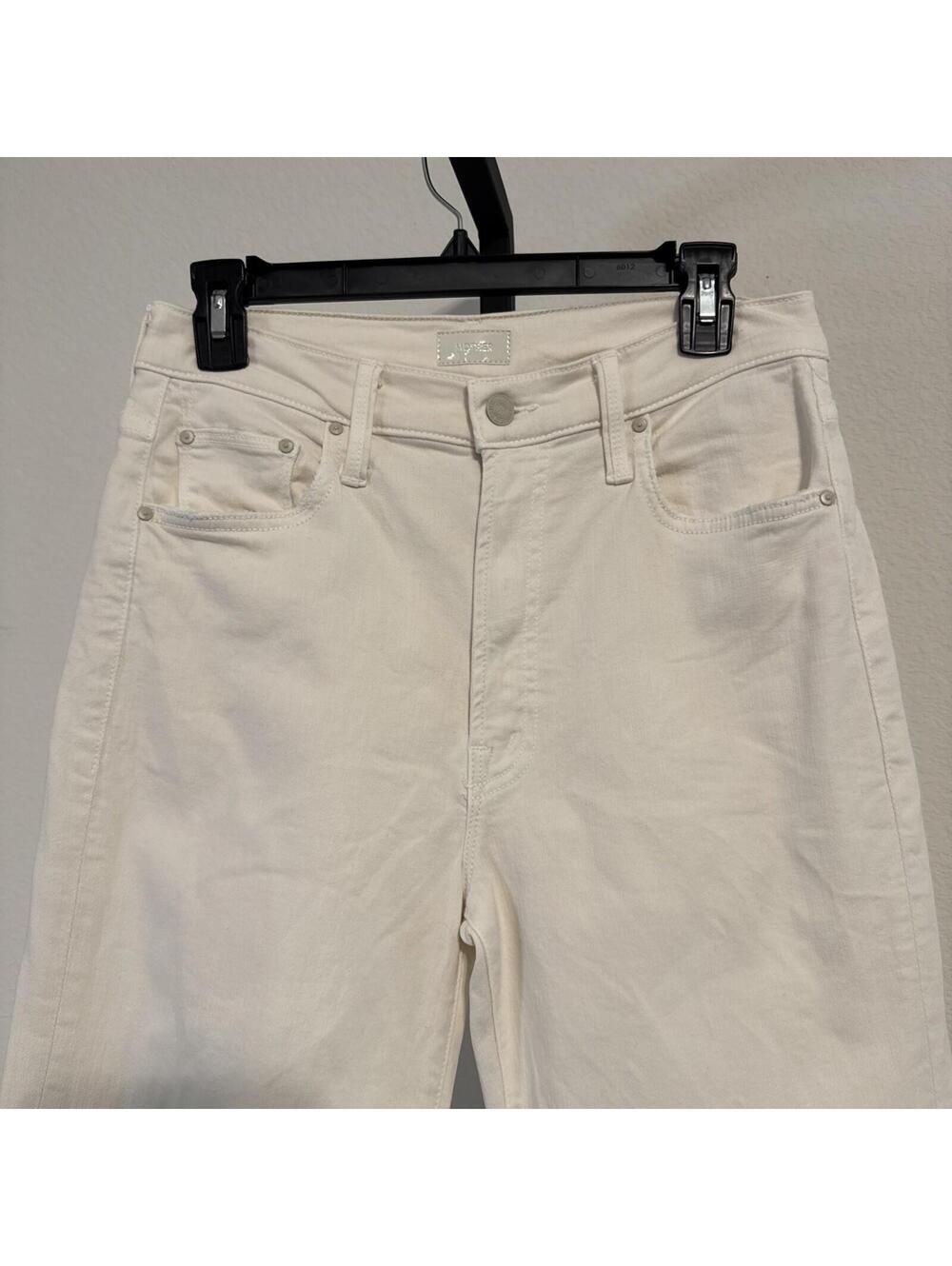MOTHER The Rambler High-Rise Zip Ankle Jeans in Cream Puff - Size 28 - Picture 3 of 15